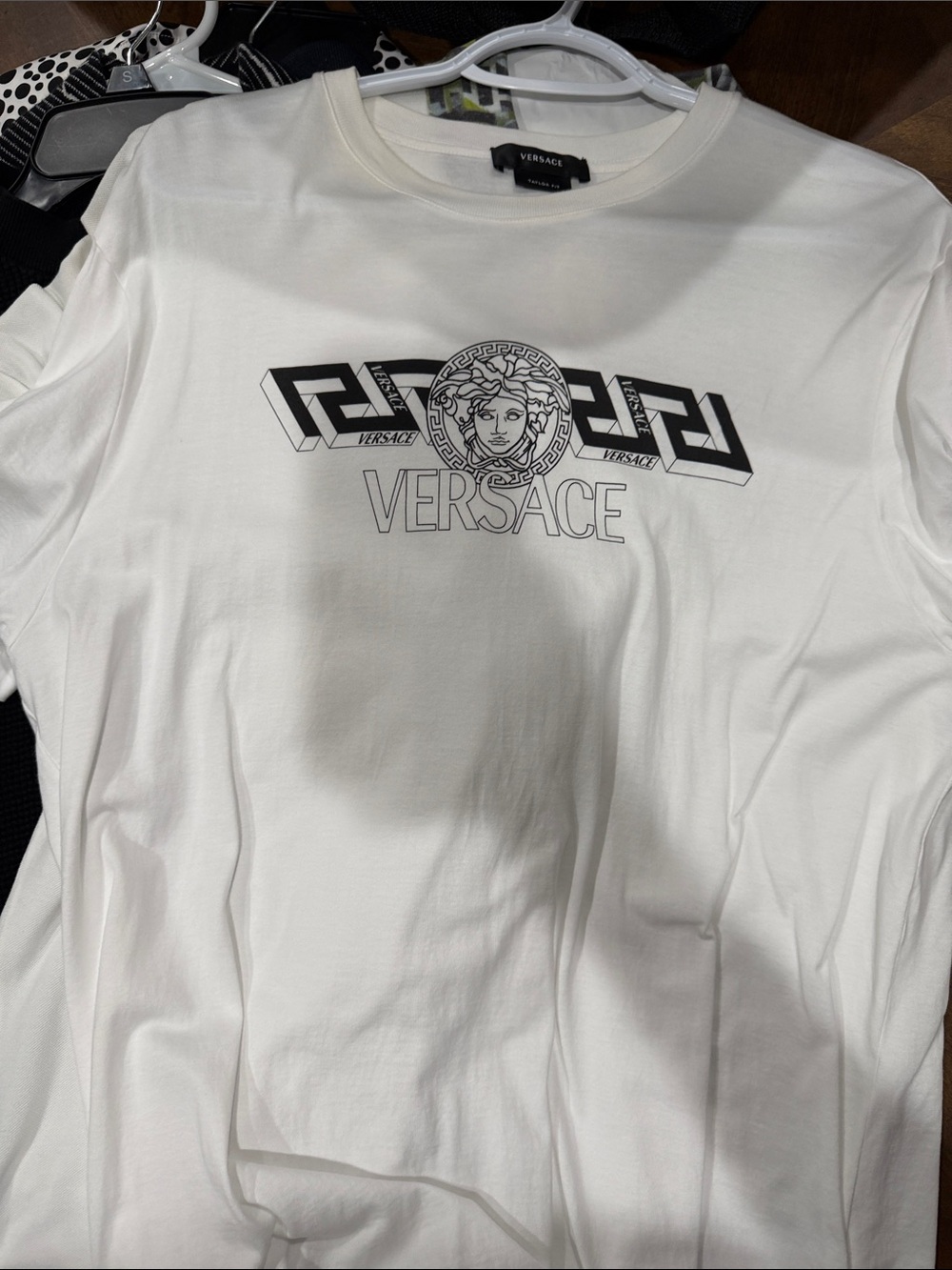 Versace White Tee with Black Medusa Logo